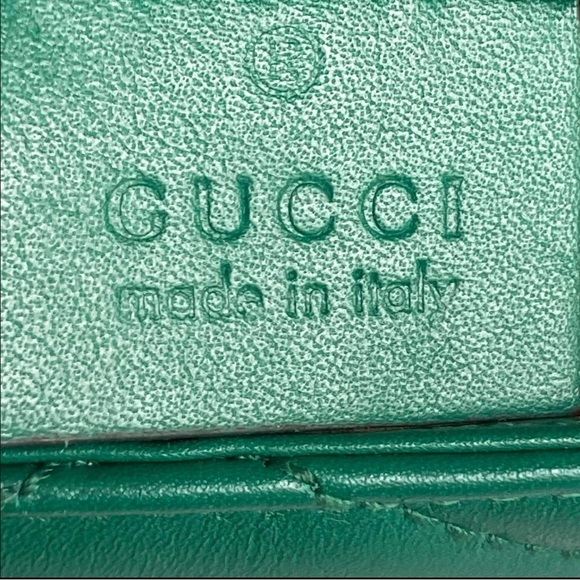 Gucci mini Marmont Green Leather Crossbody Bag - Picture 9 of 10